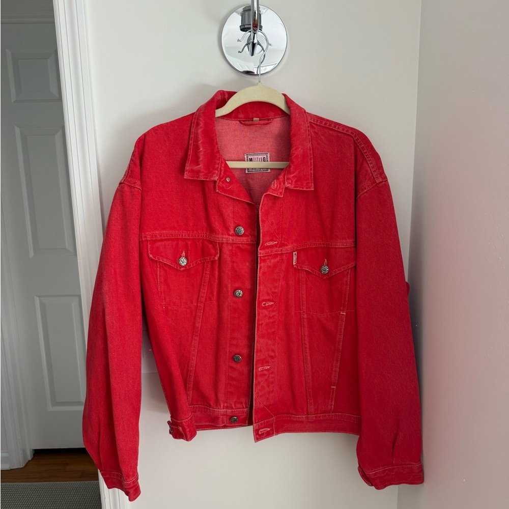 Vintage Red Denim Jacket - Mustang - Oversize L